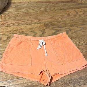 Women's Orange Drawstring Shorts